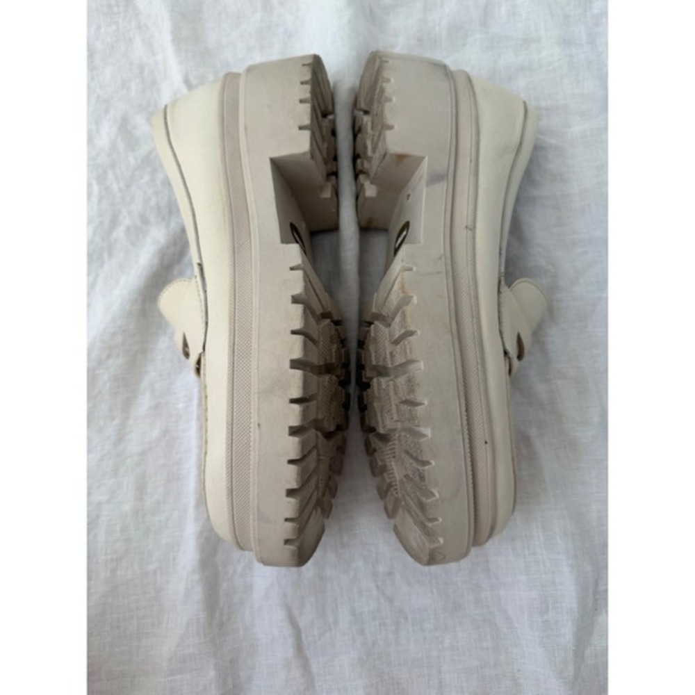 Portland Leather Patina Zoe Chunky Loafer in Bone White Chunky Lug Platform 38 - Picture 9 of 12
